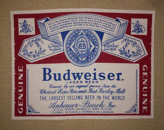 Maglietta vintage anni '80 con logo della birra Budweiser PICCOLA - Punto singolo Pubblicità Busch anni '80