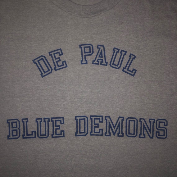 Vintage 1980s DePaul Blue Demons T Shirt MEDIUM C… - image 1