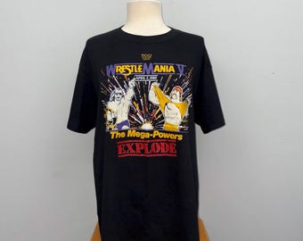 Vintage 1980s WWF Wrestle Mania 5 T Shirt LARGE - 80s Wrestling