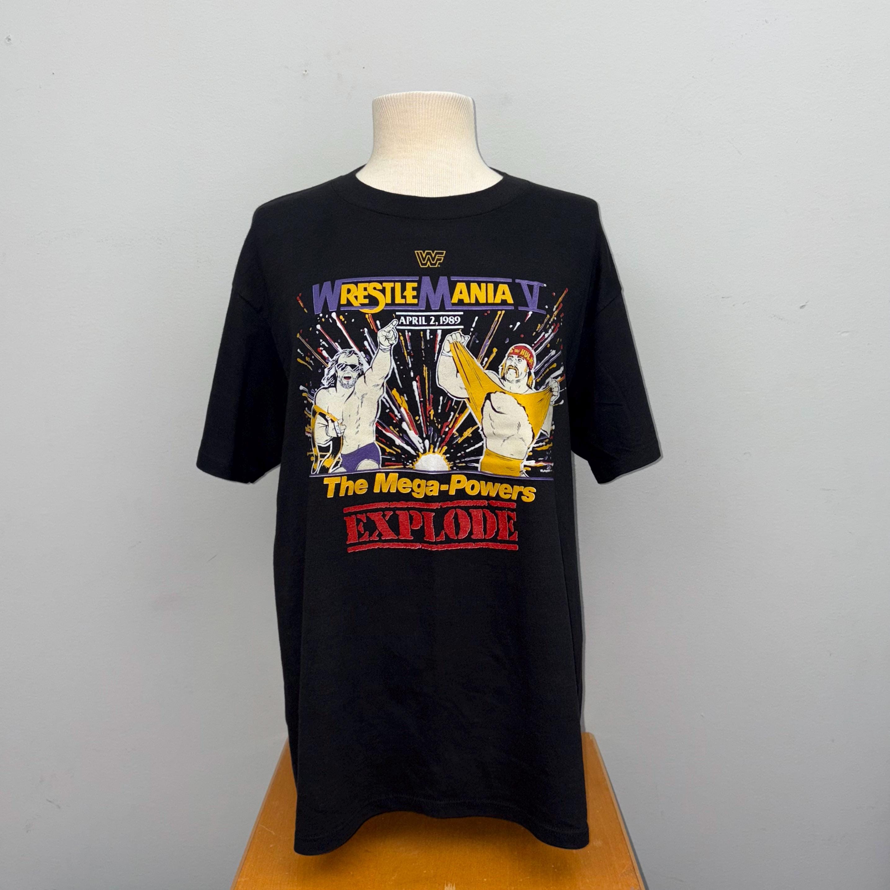 Vintage 1980s WWF Wrestle Mania 5 T Shirt LARGE - 80s Wrestling