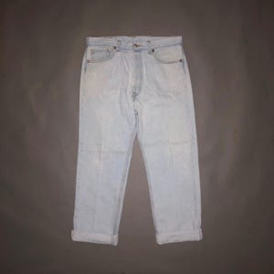 Vintage 90s Levi&#39;s 501 XX Light Denim Jeans 36 X 30 - Button Fly 1990s Made In USA Levis