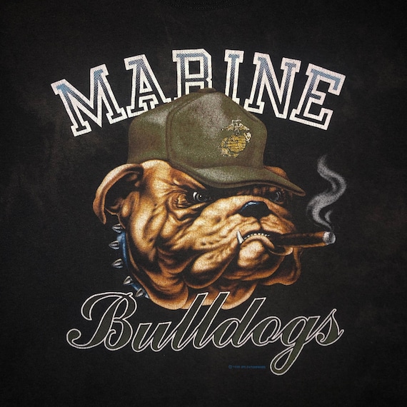Vintage 1980s US Marines Burnout T Shirt XL Bulld… - image 1