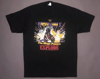Vintage 1980s WWF Wrestle Mania 5 T Shirt LARGE - 80s Wrestling
