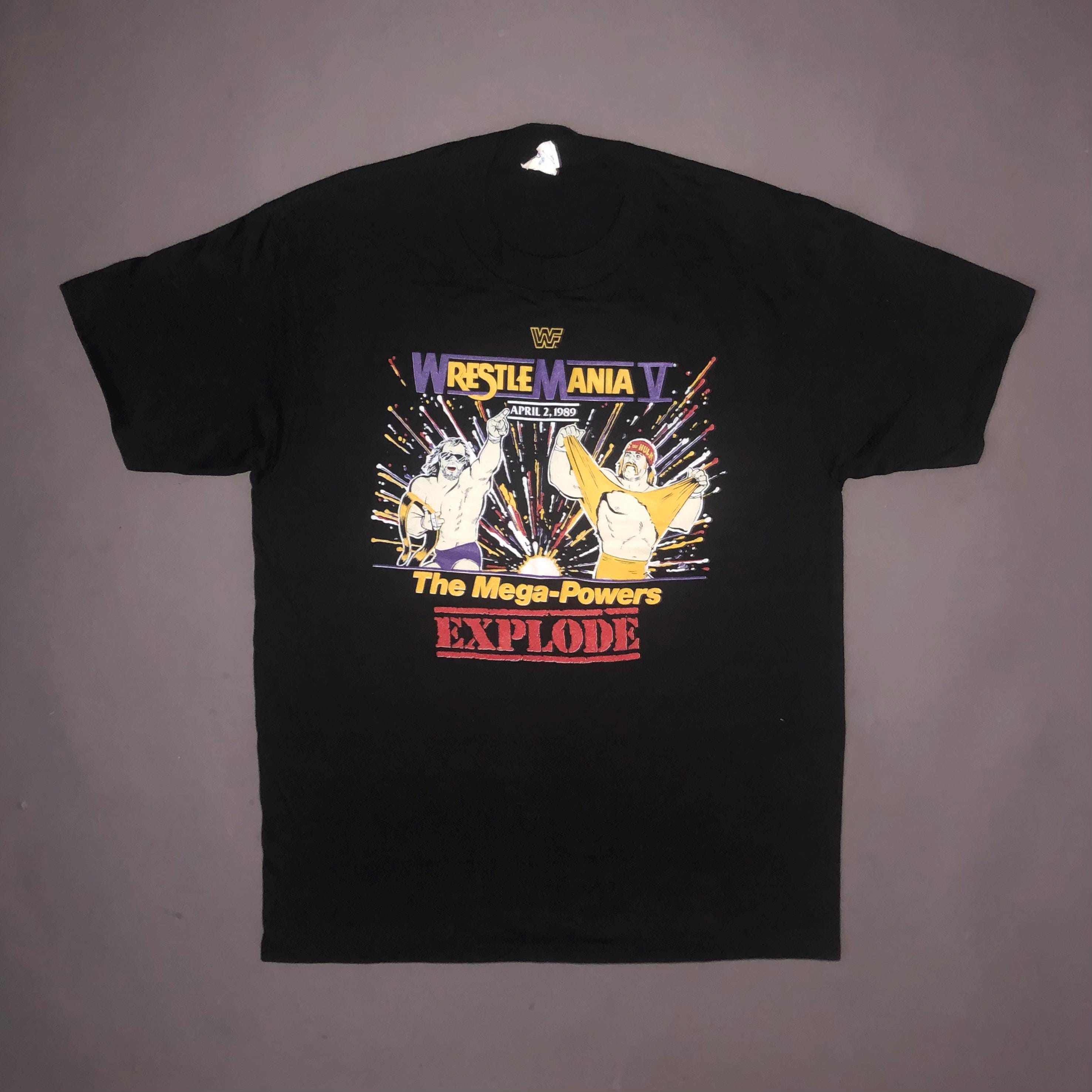 Vintage 1980s WWF Wrestle Mania 5 T Shirt LARGE - 80s Wrestling