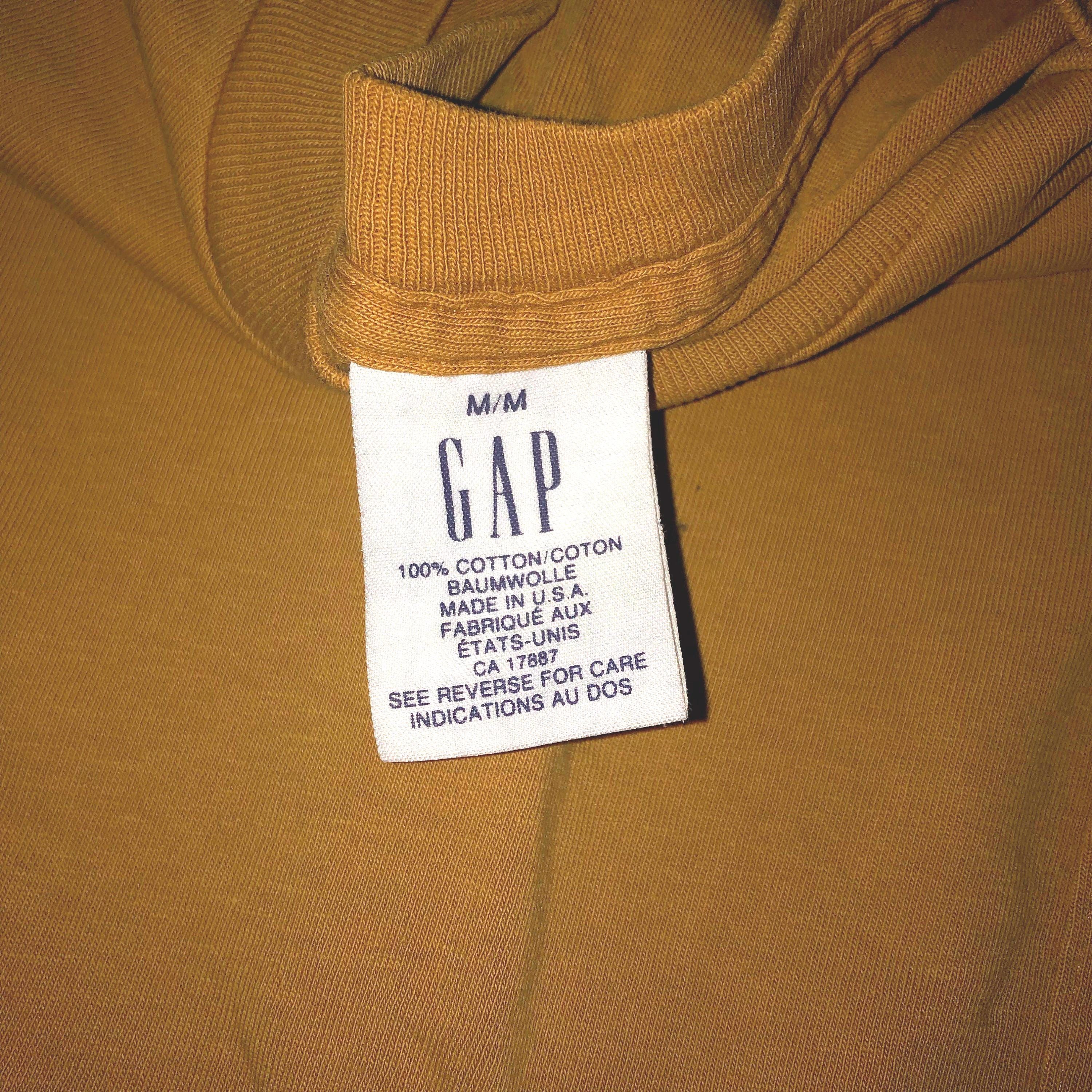 Vintage 90s the Gap Blank Pocket T Shirt MEDIUM - 1990s Mustard 