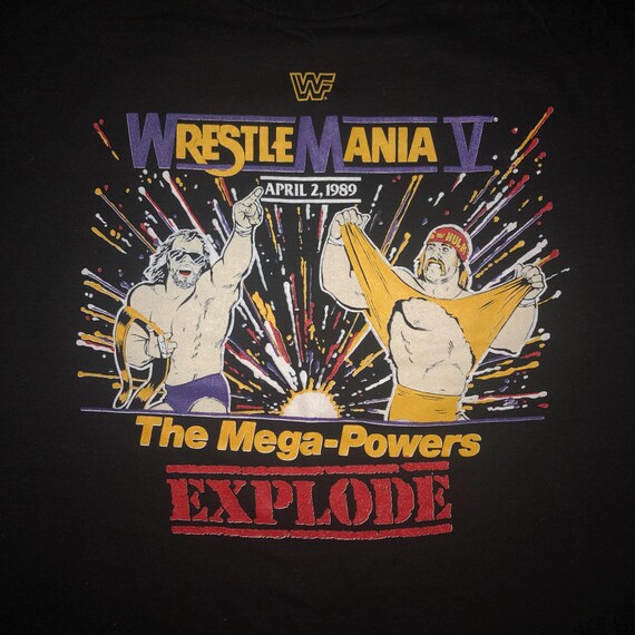 Vintage 1980s WWF Wrestle Mania 5 T Shirt LARGE - 80s Wrestling