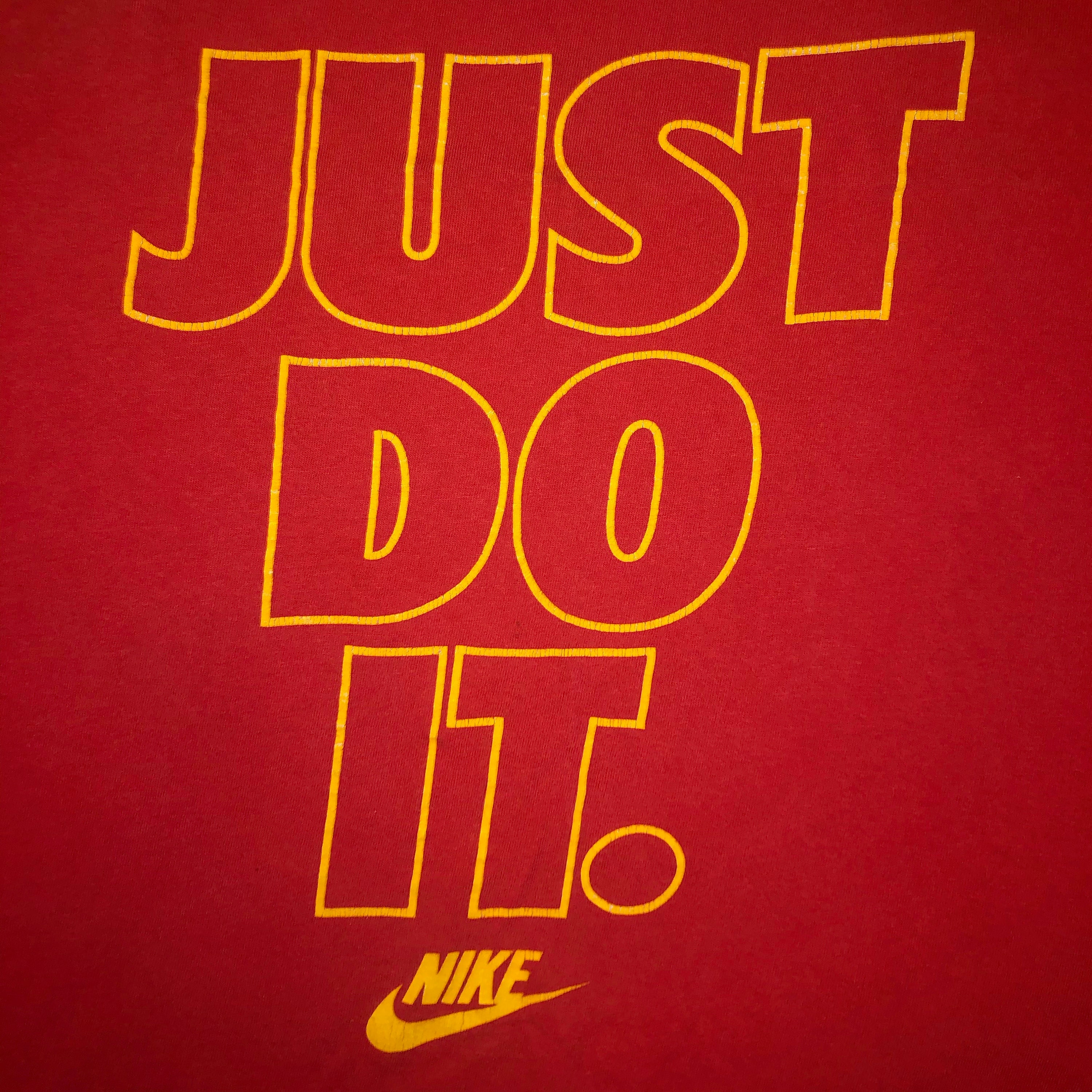 Vintage 1980s Nike Just Do It Tank Top T Shirt LARGE Gray Tag Michael ...