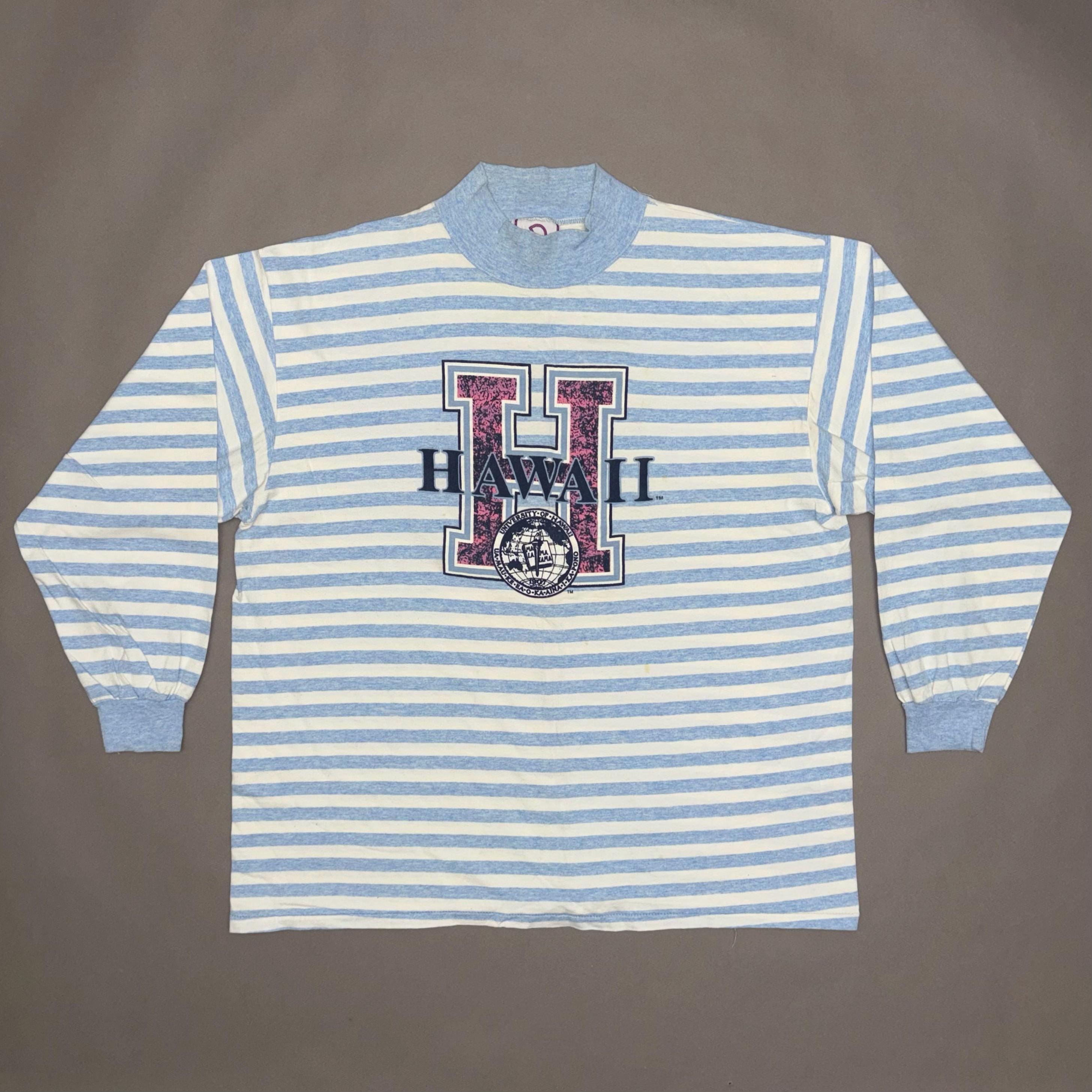 Vintage 90s University of Hawaii Striped Long Sleeve T Shirt X