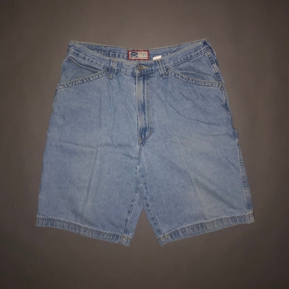 Vintage 90s Old Navy Carpenter Baggy Jean Shorts Jorts 36 Waist