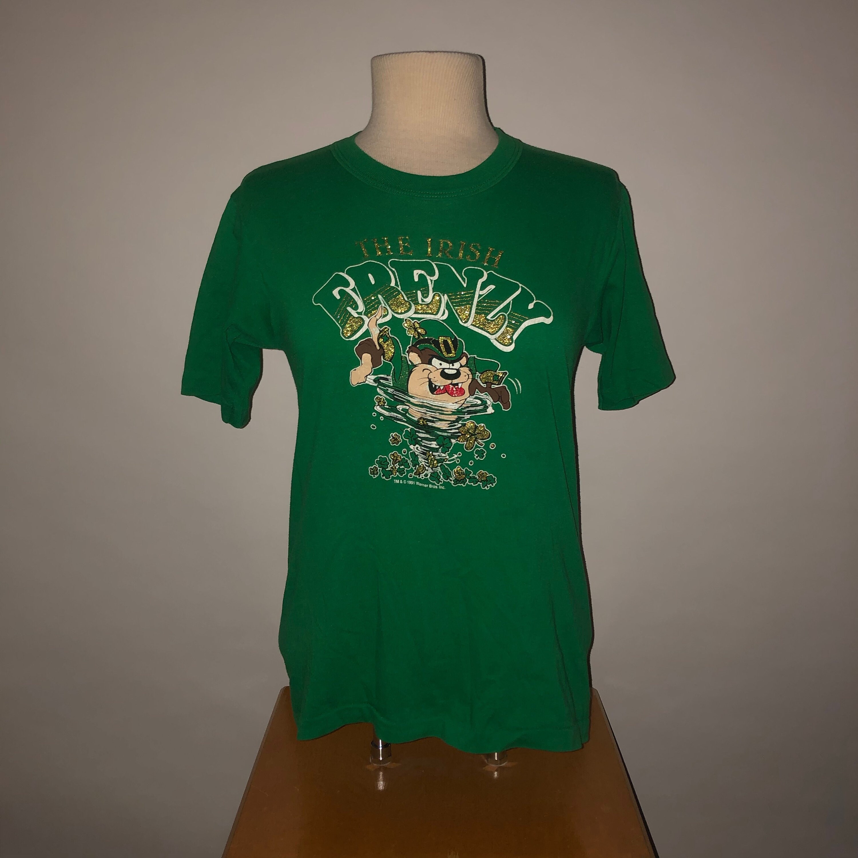 Vintage 1980s Taz St. Patricks Day T Shirt SMALL Soft Single