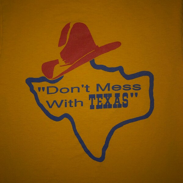 Vintage 90s Don't Mess With Texas T Shirt SMALL - Lone Star Steakhouse 1990s Tourist Tee Food