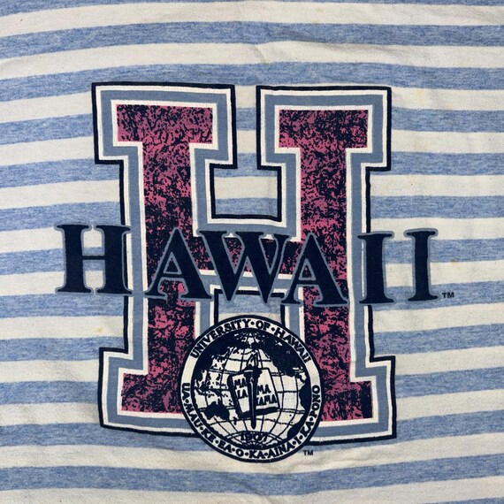 Vintage 90s University of Hawaii Striped Long Sleeve T Shirt X
