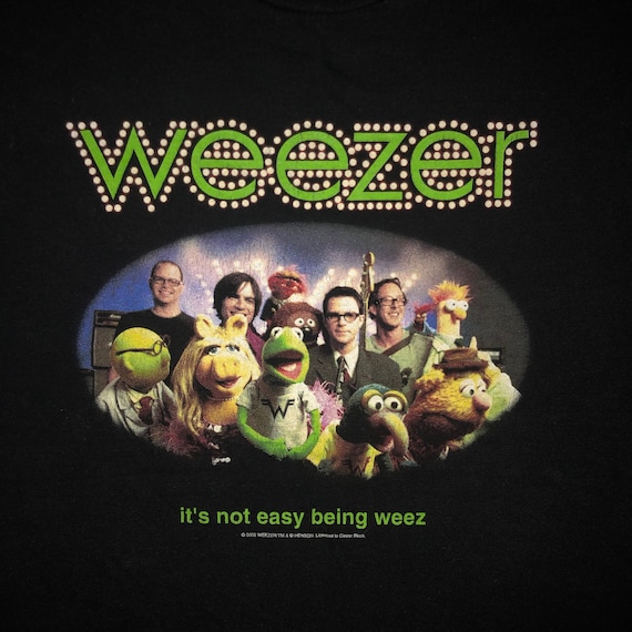 weezer MuppetコラボTシャツ ブラック Weezer Vintage the Muppets Animal Jim Henson 2002 Vintage