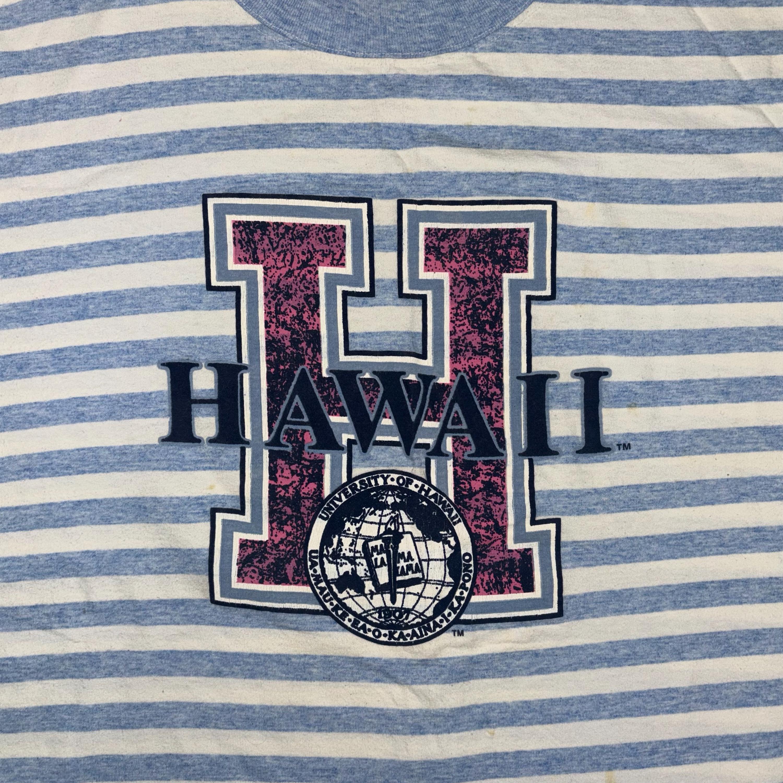 Vintage 90s University of Hawaii Striped Long Sleeve T Shirt X