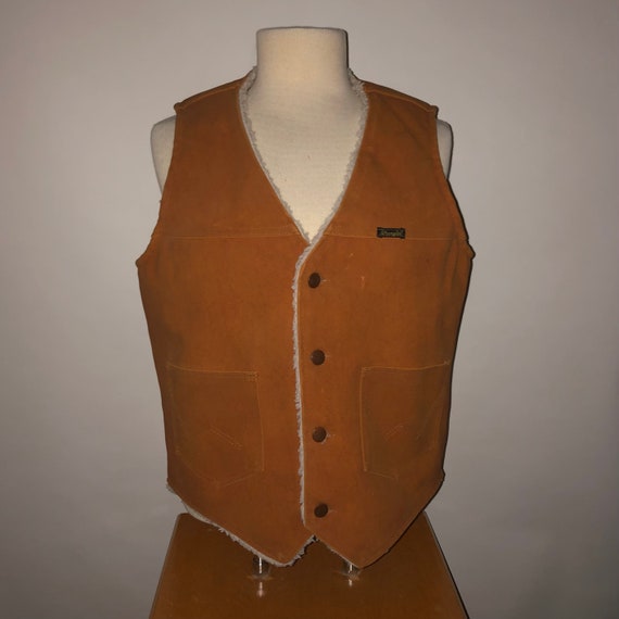 Vintage 1970s Wrangler Sherpa Lined Vest MEDIUM -… - image 8