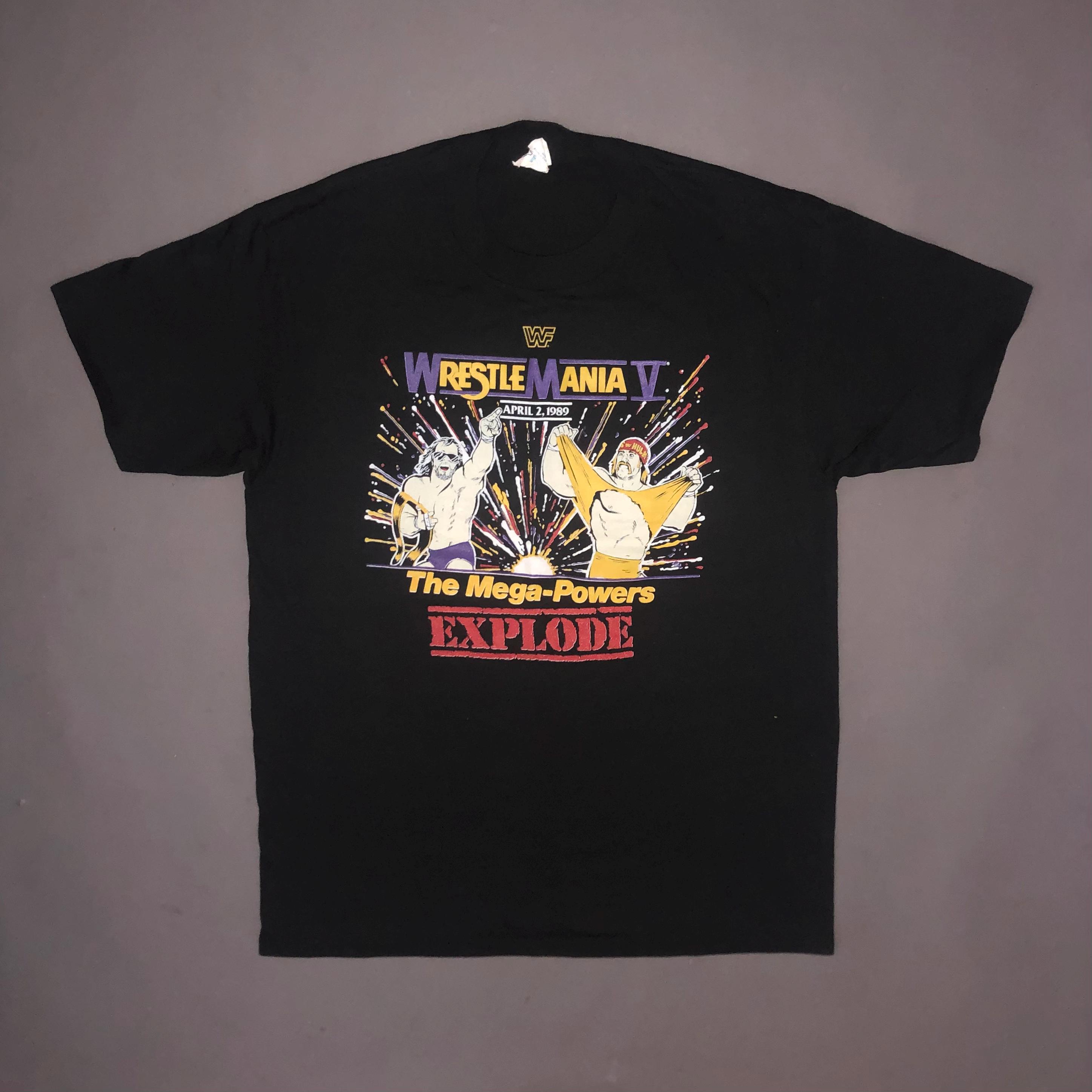 【当時物】80s WWFレッスルマニアTシャツ Vintage 1980s WWF Wrestle Mania 5 T Shirt LARGE - 80s Wrestling