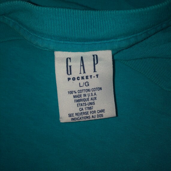 Vintage 90s The Gap Blank Pocket T Shirt LARGE - … - image 3