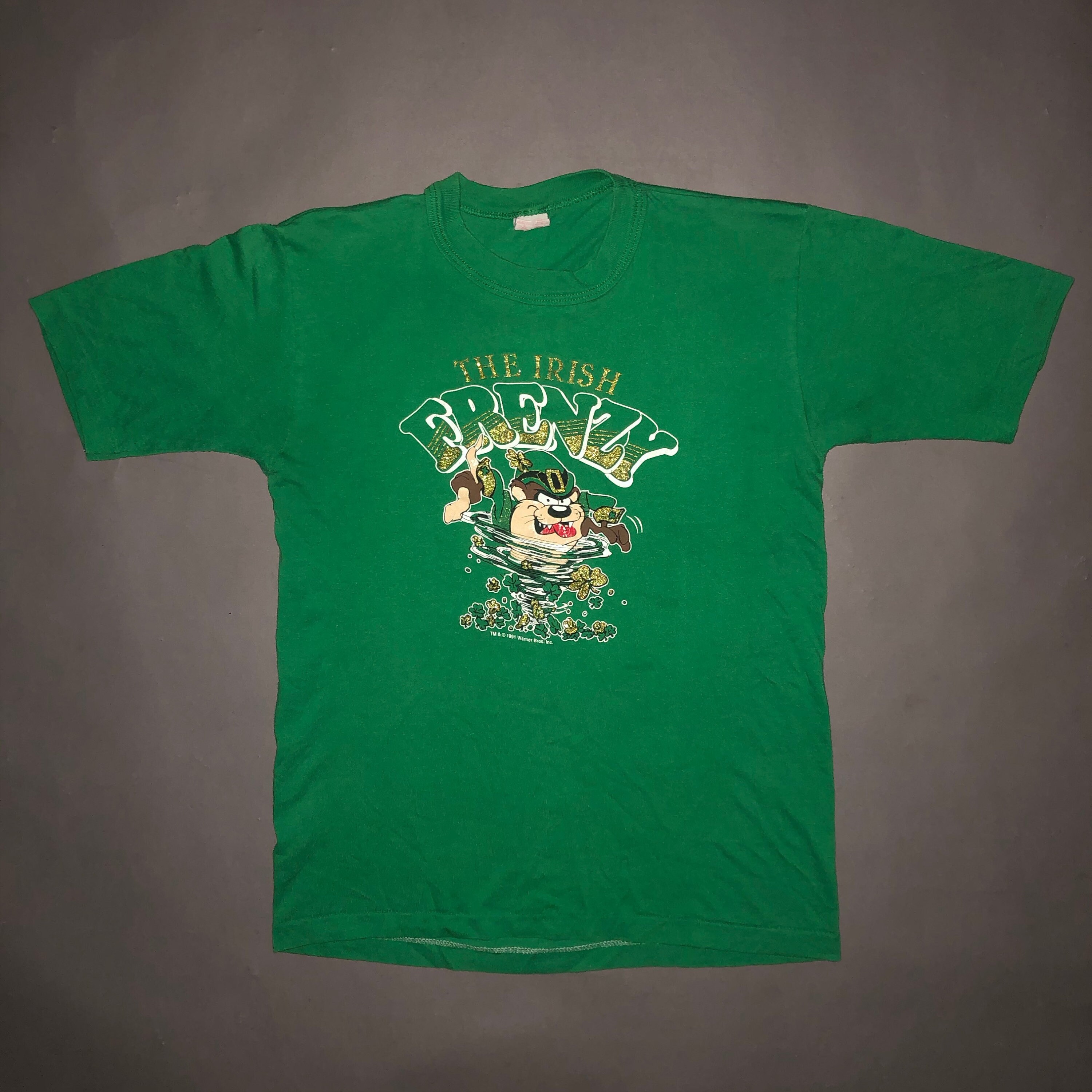 Vintage 1980s Taz St. Patricks Day T Shirt SMALL Soft Single