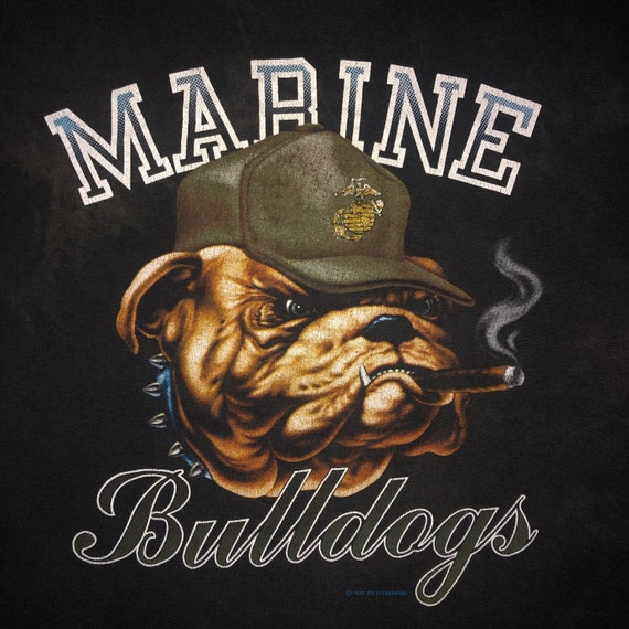 Vintage 1980s US Marines Burnout T Shirt XL Bulld… - image 3