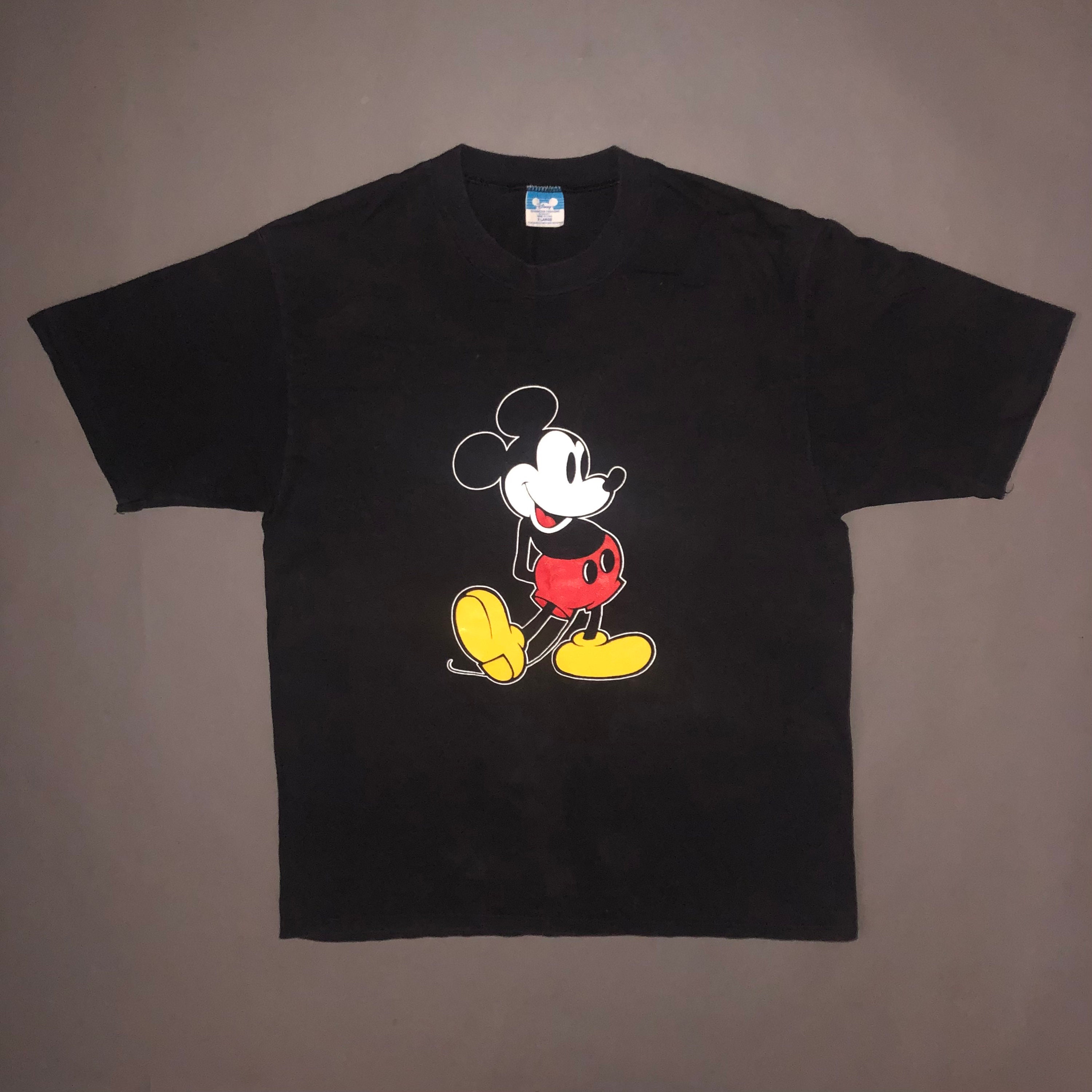 Vintage 1980s Black Mickey Mouse Tourist T Shirt LARGE - 80s Walt