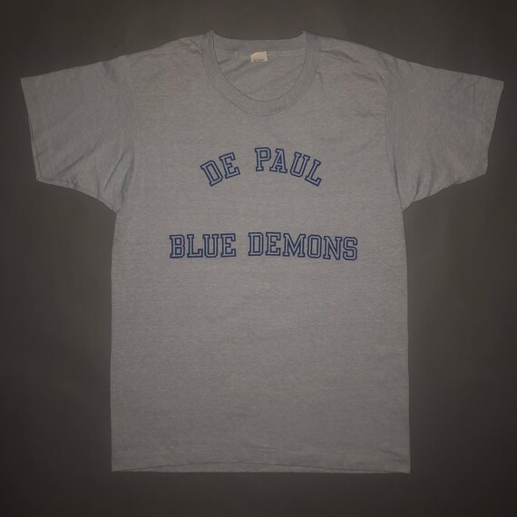 Vintage 1980s DePaul Blue Demons T Shirt MEDIUM C… - image 2