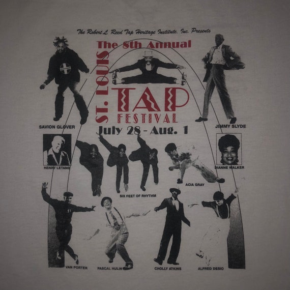 Vintage 90s St Louis Tap Dance Festival T Shirt X… - image 1