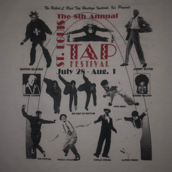 Vintage 90s St Louis Tap Dance Festival T Shirt X… - image 3