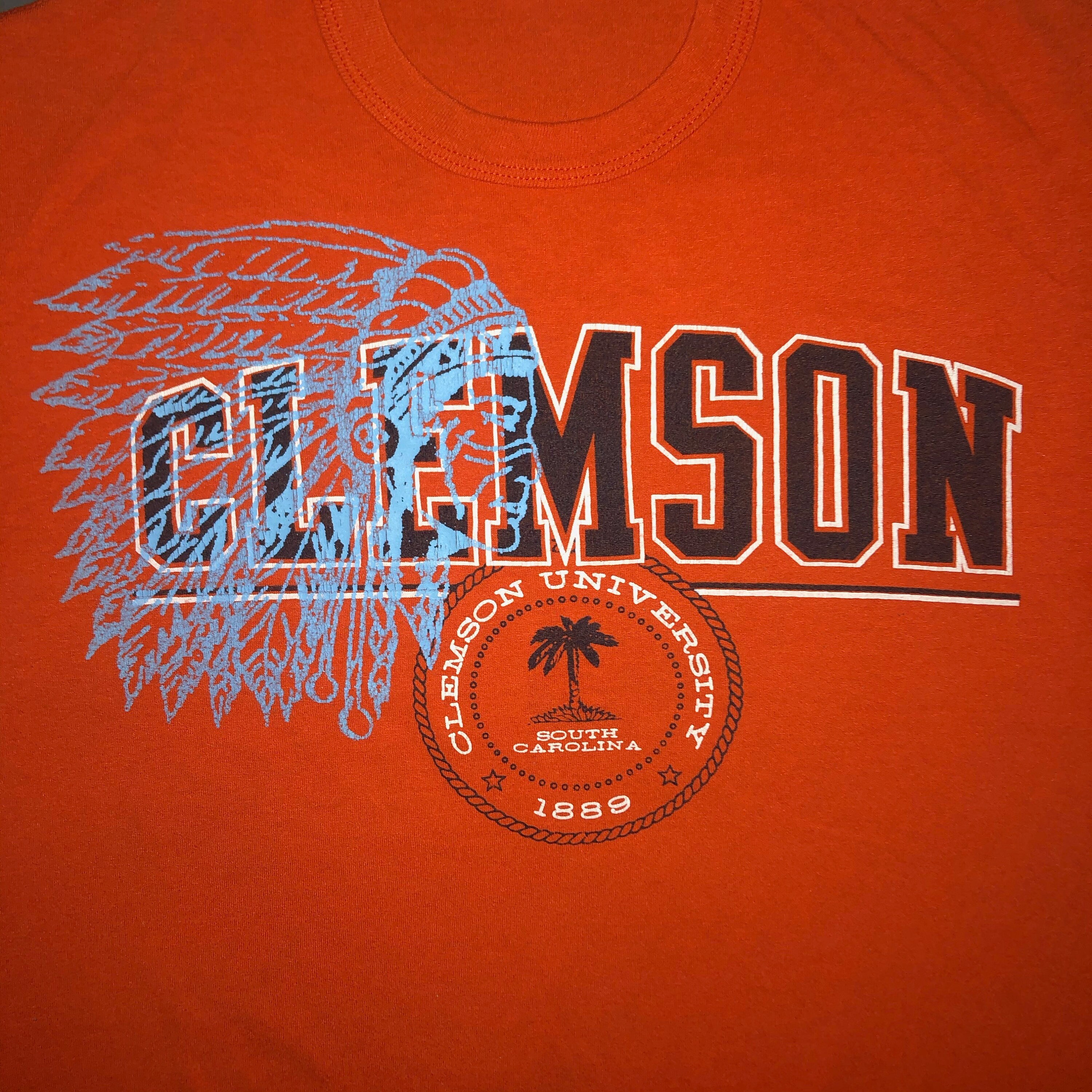 Vintage 1980er Jahre Clemson Universitäts-T-Shirt MEDIUM - Tigers South Carolina weich/dünn
