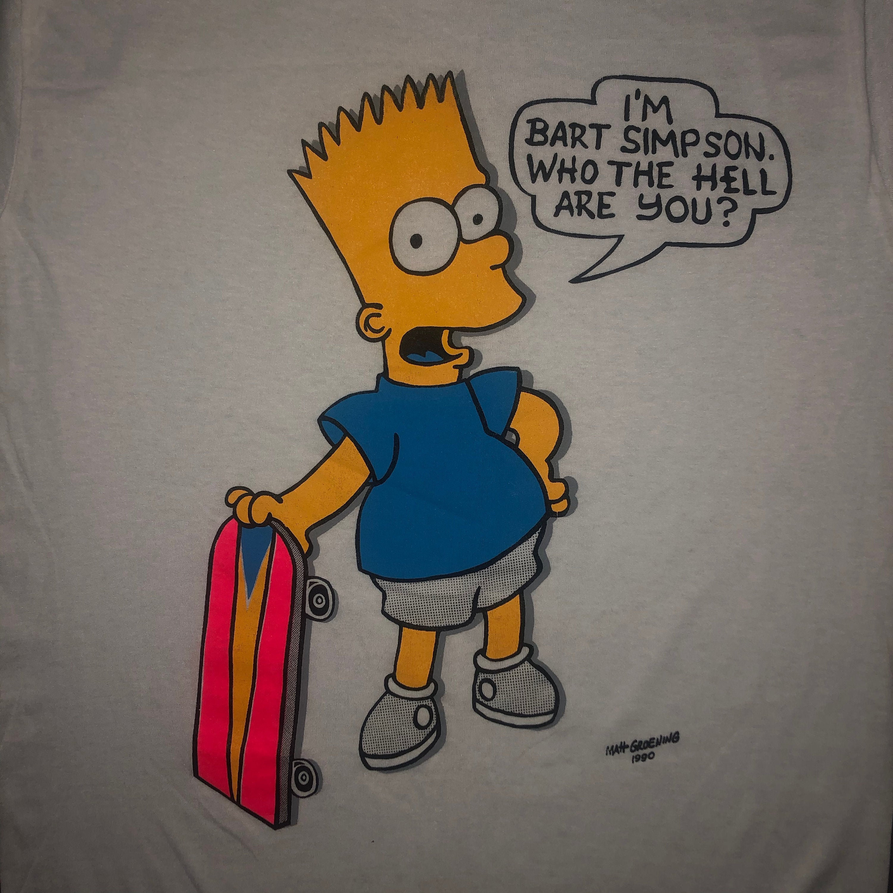 Vintage 1990 Bart Simpson Skateboard T Shirt MEDIUM - the Vintage 1990 Bart Simpson Skateboard T Shirt MEDIUM - the