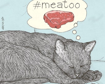 Cats magnet - meatoo -  featuring Rafi, the famous Israeli cat from Ha'aretz Newspaper Comics