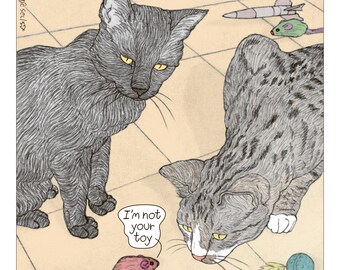 Papier chat - jouet - mettant en vedette Milel et Milra, les nouveaux chats de Ha’aretz Newspaper Comics