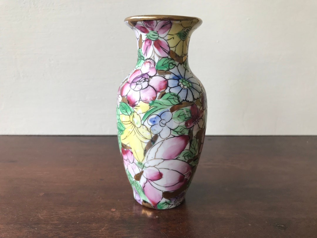 Small Floral Vase Made in Macau Vintage Chinese Vase With Etsy