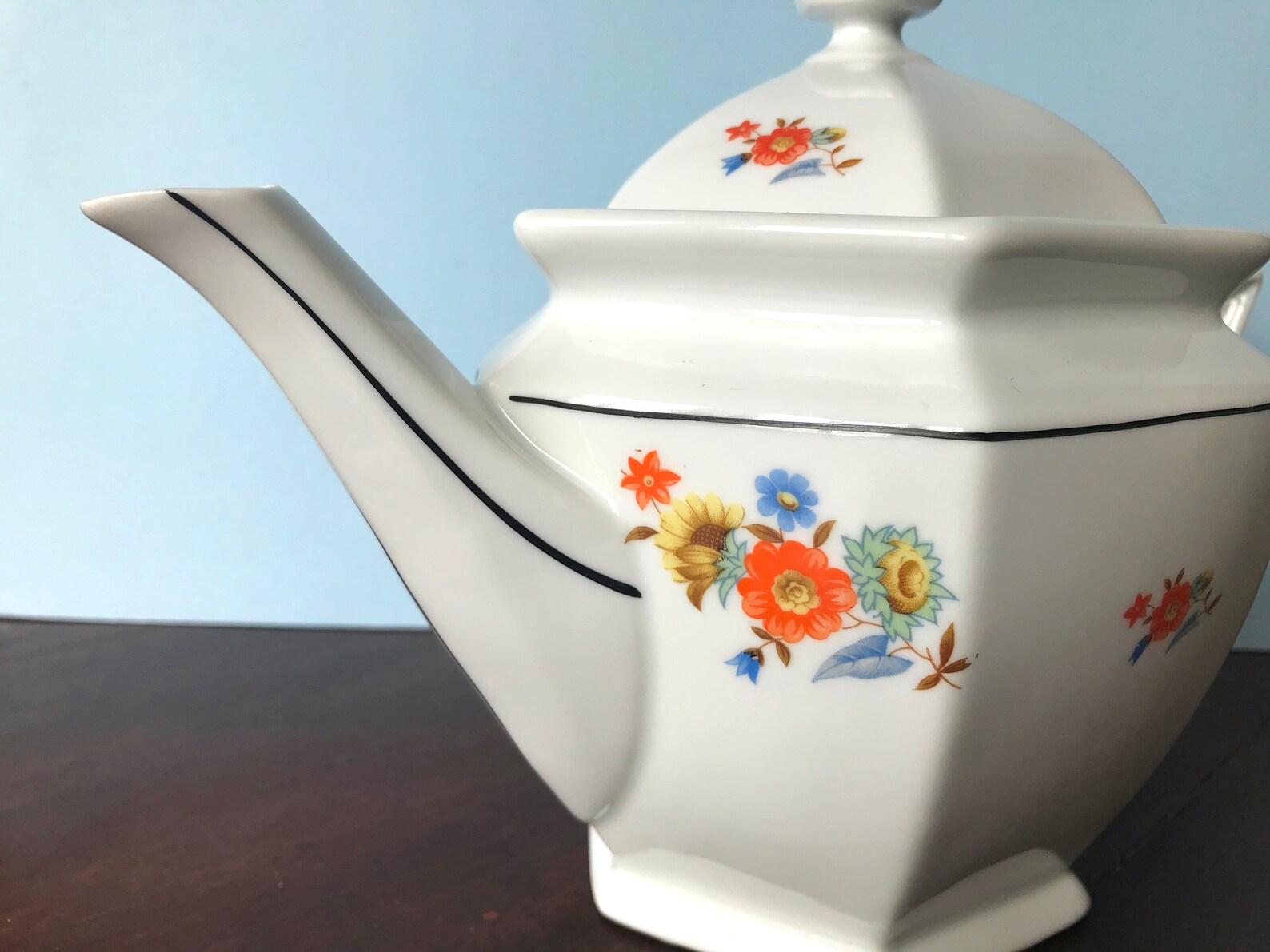 Vintage Art deco teapot By Vista Alegre Portugal Portuguese Etsy