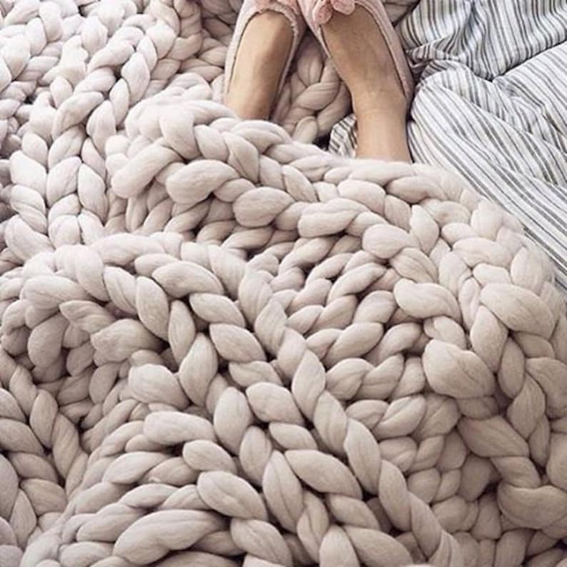 Free Shipping Super Chunky Knit Blanket Chunky Knit Blanket Etsy