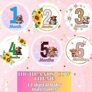 Baby Milestones - Highlands Cow Theme
