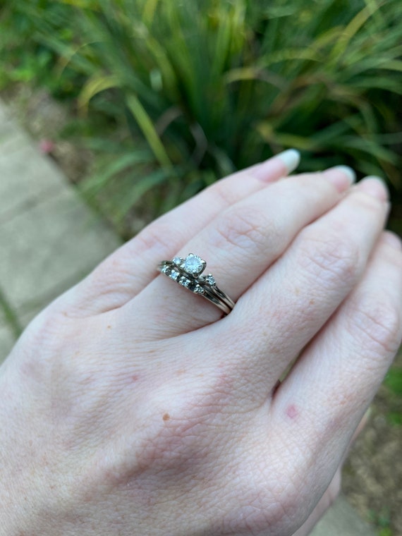 1940s Traub Orange Blossom Platinum and Diamond Wedding Set