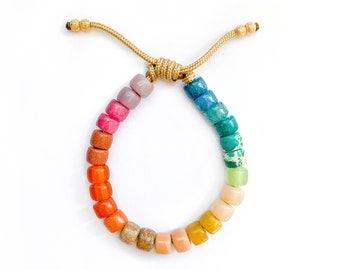 N.º 124 / Pulsera de cuentas de piedras preciosas / Cuentas de pony de piedra / Diseños personalizados / Inspirada en diseñadores / Inspirada en Forte Bead / Pulsera de moda