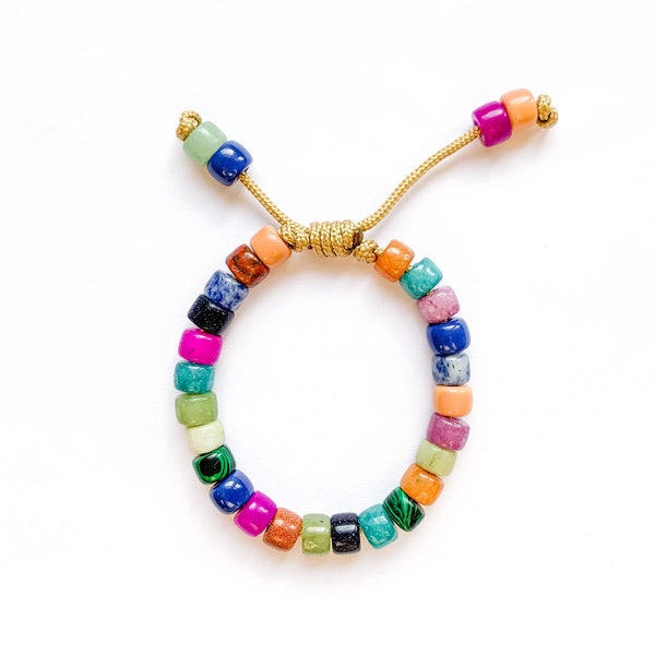 No.61 | Gemstone Crow Bead Bracelet | Pony Beads | Custom Designs | Designer Inspired | Forte Bead Inspired | Armcandy
