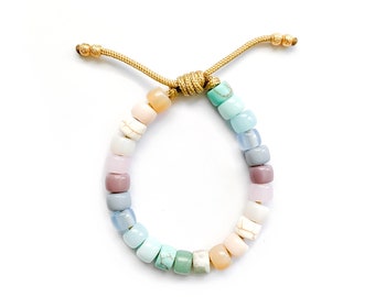 No.88 | Pastel Gemstone Beaded Bracelet | Pony Crow Beads | Customizable Designs | Arm Candy | Bucci | Trendy Jewelry | Designer Inspired