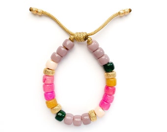 No.166 | Gemstone Beaded Bracelet | Stone Pony Beads | Custom Designs | Trendy Gemstone Bracelet | Trendy Christmas Gift | Ombre Gemstones