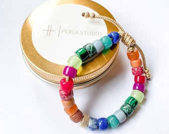 No.57 | Gemstone Beaded Bracelet | Stone Pony Beads | Custom Designs | Designer Inspired | Forte Bead Inspired | Arm Candy | Trendy Bracelet
