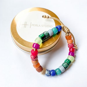 Nr.57 | Edelstein Perlen Armband | Stein Pony Perlen | Individuelle Designs | Designer Inspiriert | Forte Bead Inspiriert | Arm-Süßigkeit | Trendiges Armband