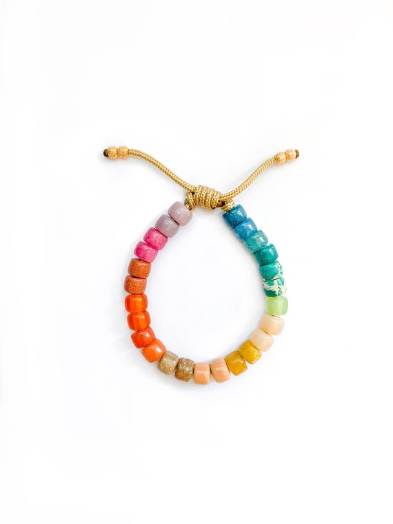 No.124 | Gemstone Beaded Bracelet | Stone Pony Beads | Custom Designs | Designer Inspired | Forte Bead Inspired | Trendy Bracelet