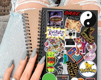90s Nostalgia Sticker Set: Retro Throwback Vinyl Decals