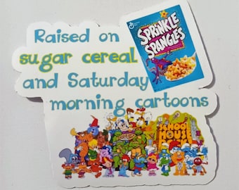 90s cartoon sticker, Cereal and 90s, Nostalgia, Retro