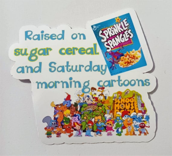 90s cartoon sticker, Cereal and 90s, Nostalgia, Retro