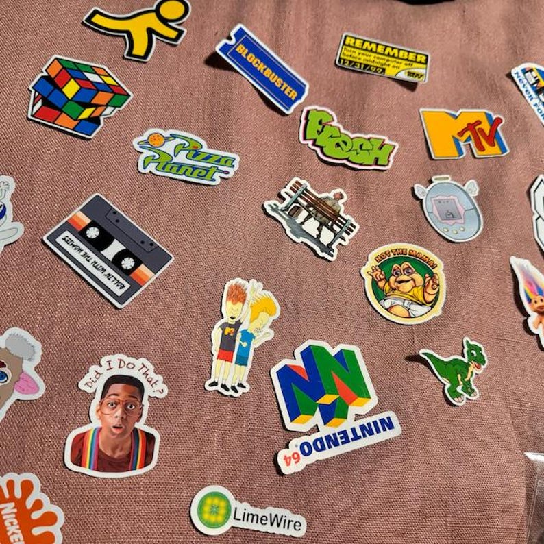 90s Stickers, 90s kids, 90s birthday, 90s Nostalgia, Retro stickers, Gifts for Millennials, Party decor, 90s gifts, 90s baby, 90s toys image 6