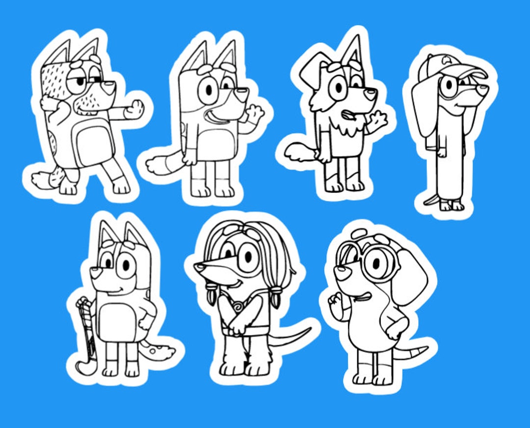 Bluey Sticker, Kids Crafts, Coloring - Etsy