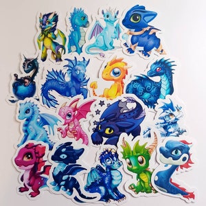 Baby Dragon Stickers, Cute Dragon, Mythical Creatures, Fantasy Stickers, Water Bottle Stickers, Kindle Stickers