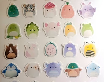 Juego de pegatinas Squishmallow 30pc, pegatinas para niños, regalo de Squishmallow, rellenos de medias
